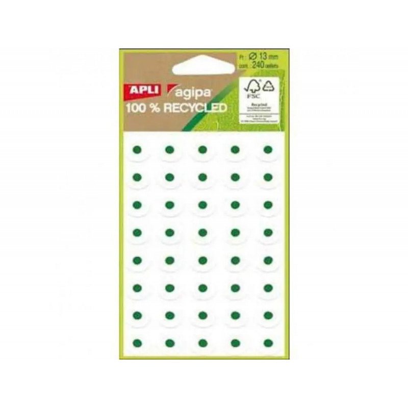 Oeillets adhesifs papier blanc recycle 240 unites