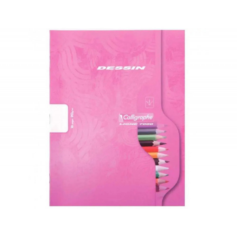 Cahier dessin conquerant piqure couverture carte offset 17x22cm 16 pages 10x10 90g