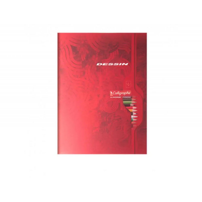 Cahier dessin conquerant piqure couverture carte offset 17x22cm 32 pages uni 90g