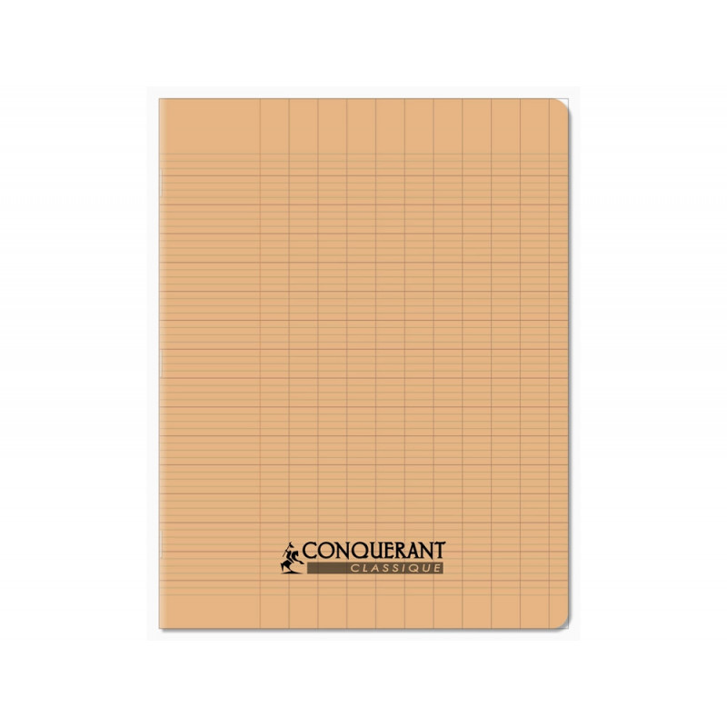 Cahier conquerant poplypropylene papier velin extra pastel 17x22 cm 96 pages piqure 90g abricot