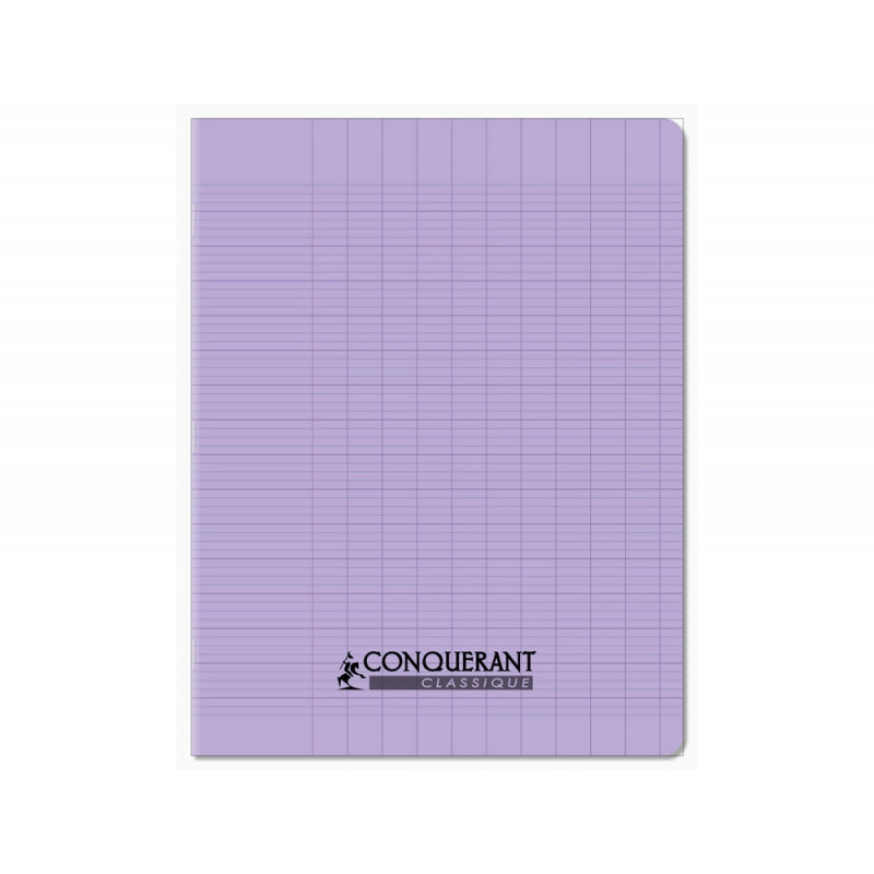Cahier conquerant poplypropylene papier velin extra pastel 17x22 cm 96 pages piqure 90g seyes lila