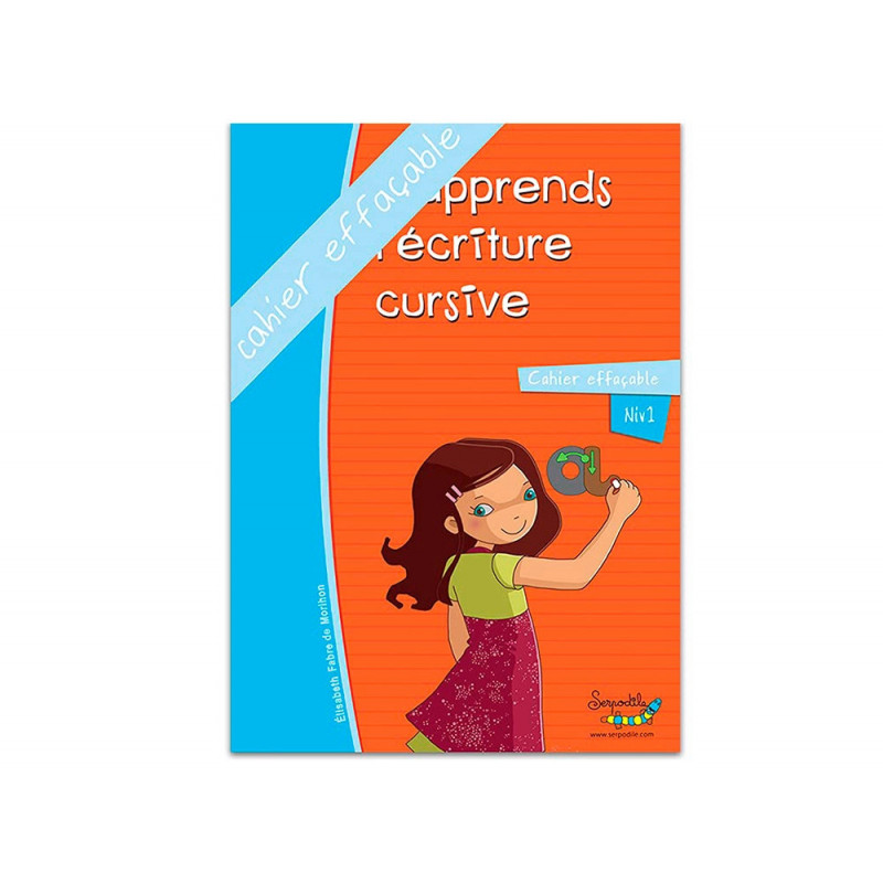 Cahier apprentissage hamelin serpodile j apprends l ecriture cursive a5 50 pages avec stylo