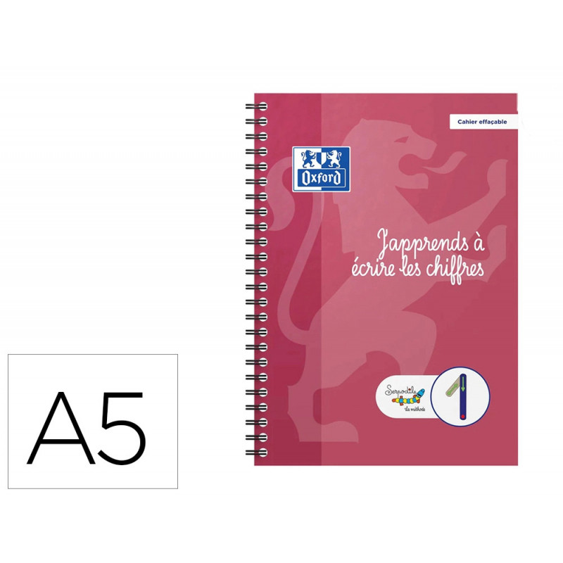 Cahier apprentissage hamelin serpodile j apprends a ecrire les chiffres a5 50 pages avec stylo