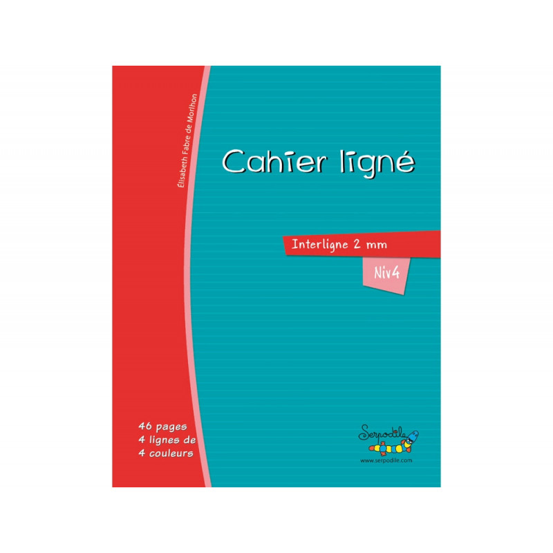 Cahier hamelin serpodile 17x22 cm 48 pages double ligne 2mm niveau 4