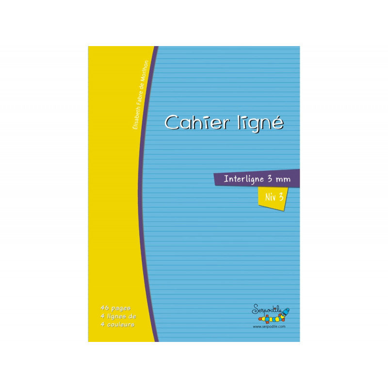 Cahier hamelin serpodile 17x22 cm 48 pages double ligne 3mm niveau 3