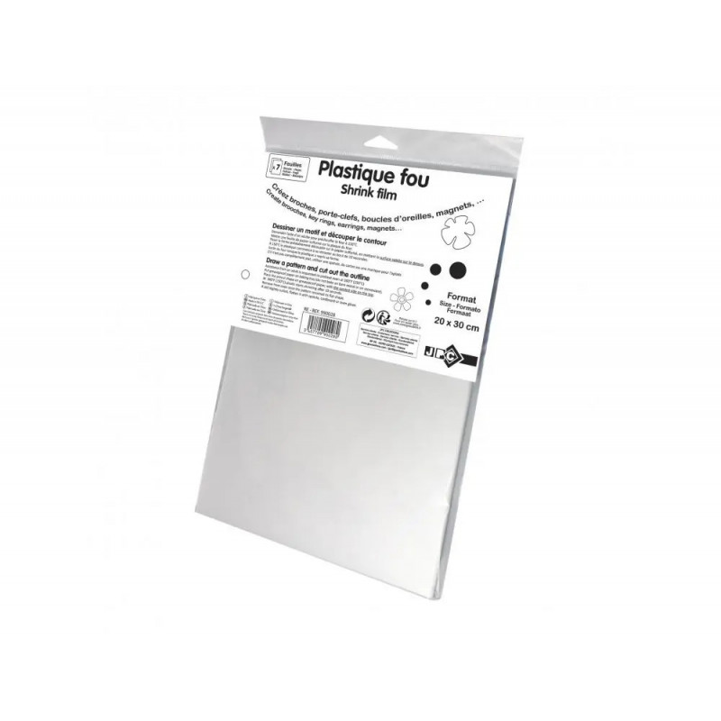 Plastique fou wonday 20x30cm coloris transparent pochette 7 feuilles