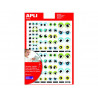 Gommette apli yeux ronds bleu/vert 312 unites