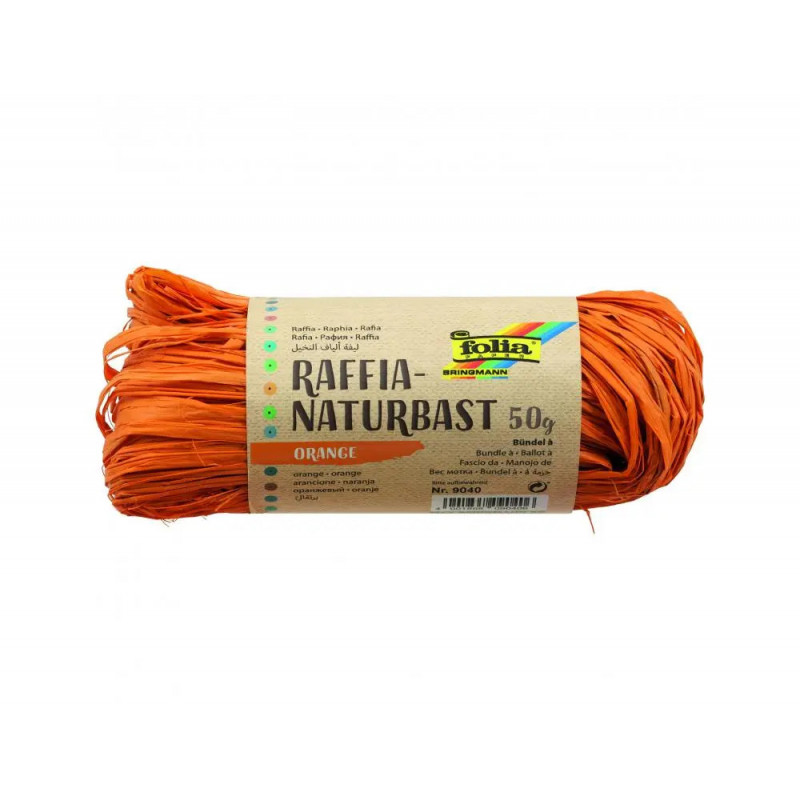 Raphia vegetal clairefontaine coloris corail pelote 50g