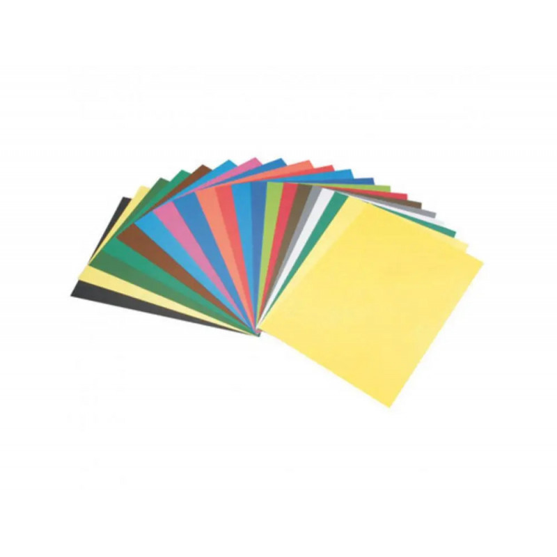 Papier dessin clairefontaine cartoline 50x65cm 130g coloris assortis paquet 50 feuilles