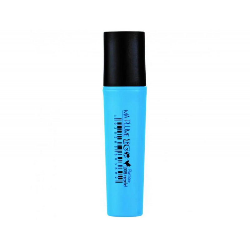 Surligneur plat recycle ulmann pointe biseautee trait de 1.5 a 5 mm corps pp coloris bleu