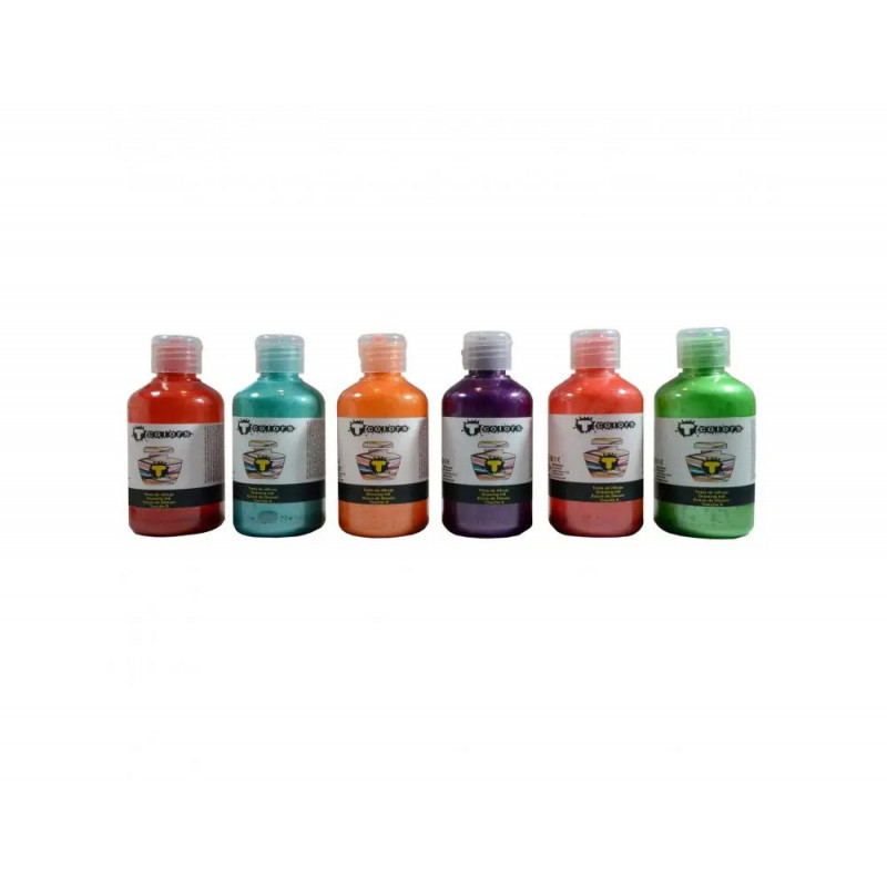 Encre a dessiner nacree tcolors flacons de 250 ml 6 unites coloris assortis