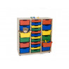 Meuble culture club intermediaire 3 colonnes double acces 3 rangees de bacsde rangements bacs inclus