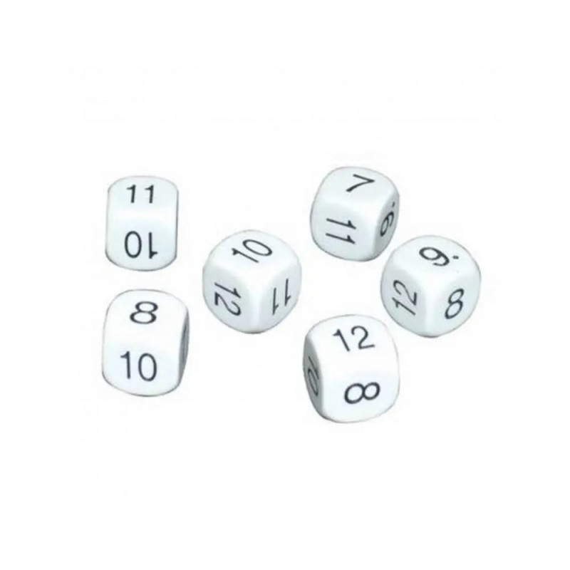 Jeu de 6 des culture club chiffres 7 a 12 16 mm