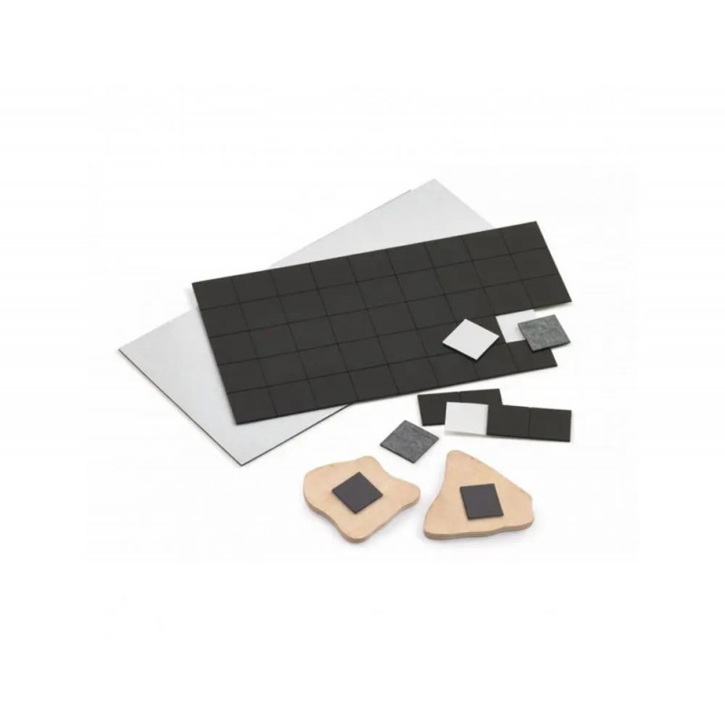 Aimant adhesif faibo pour magnets pastilles predecoupees 20x20mm planche de 50 pastilles