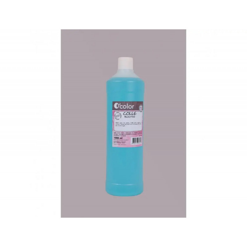 Colle naturelle o color invisible norme en 71 7 papier carton coloris bleu flacon 1l