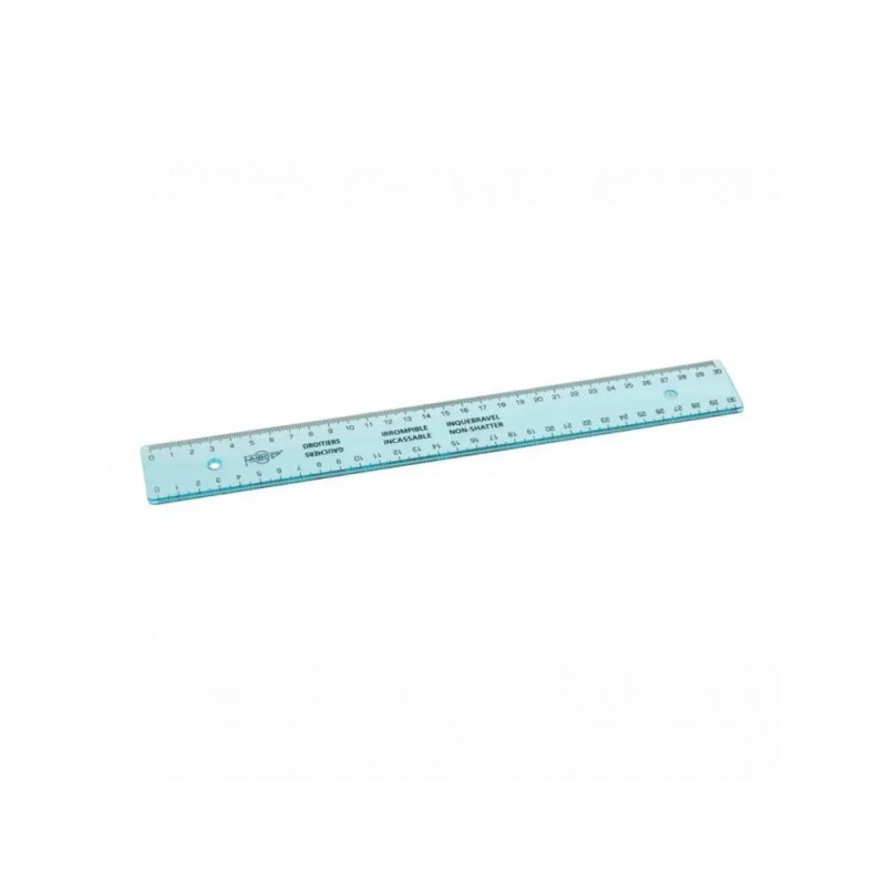 Regle faibo plastique incolore 30 cm