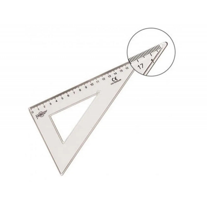 Equerre faibo plastique incolore 45 hypotenuse 20 cm