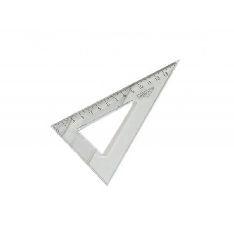 Equerre faibo plastique incolore 60 hypotenuse 16 cm