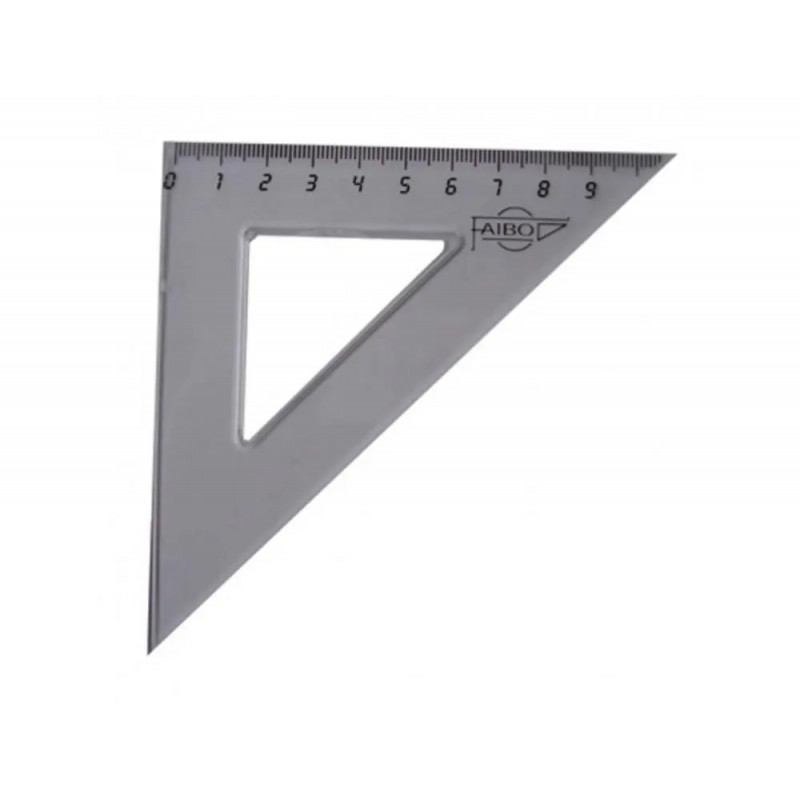 Equerre faibo plastique incolore 45 hypotenuse 16 cm