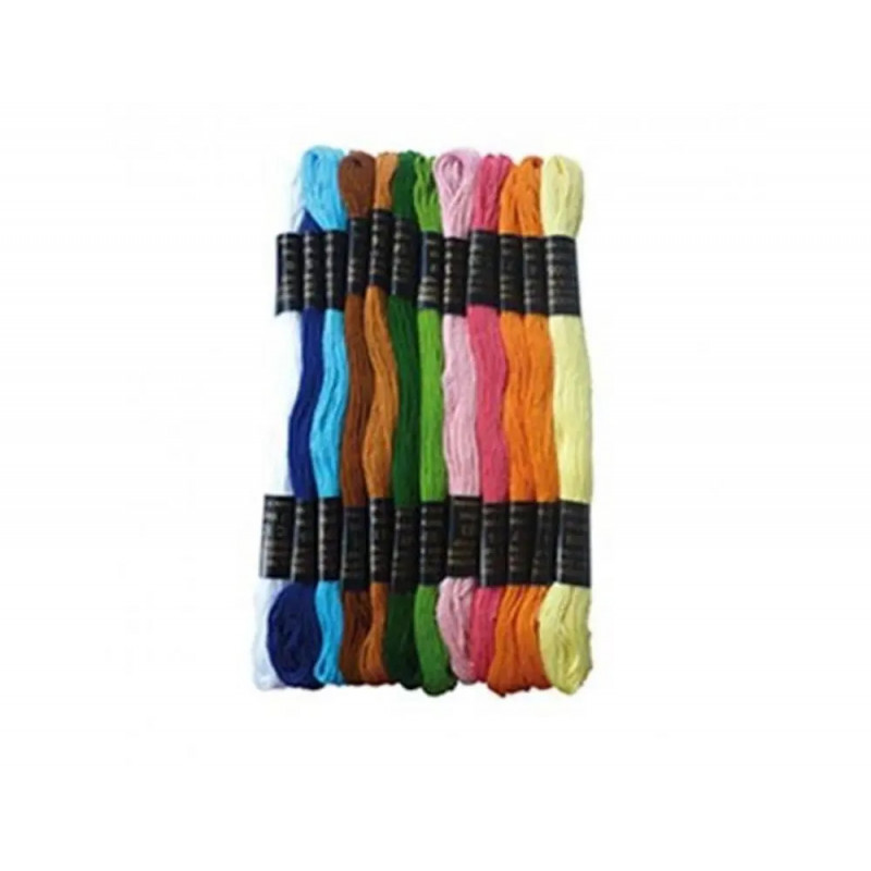 Lot fils bracelets bresiliens graine creative coton 7m assortiment standard 12 echevettes coloris assortis