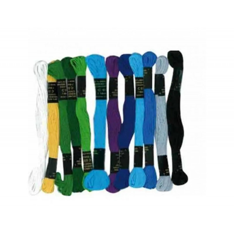 Lot fils bracelets bresiliens graine creative coton 7m assortiment mer du sud 12 echevettes coloris assortis
