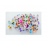 Perle plastique innspiro forme cube 6mm decor coeur coloris assortis bocal de 600 perles
