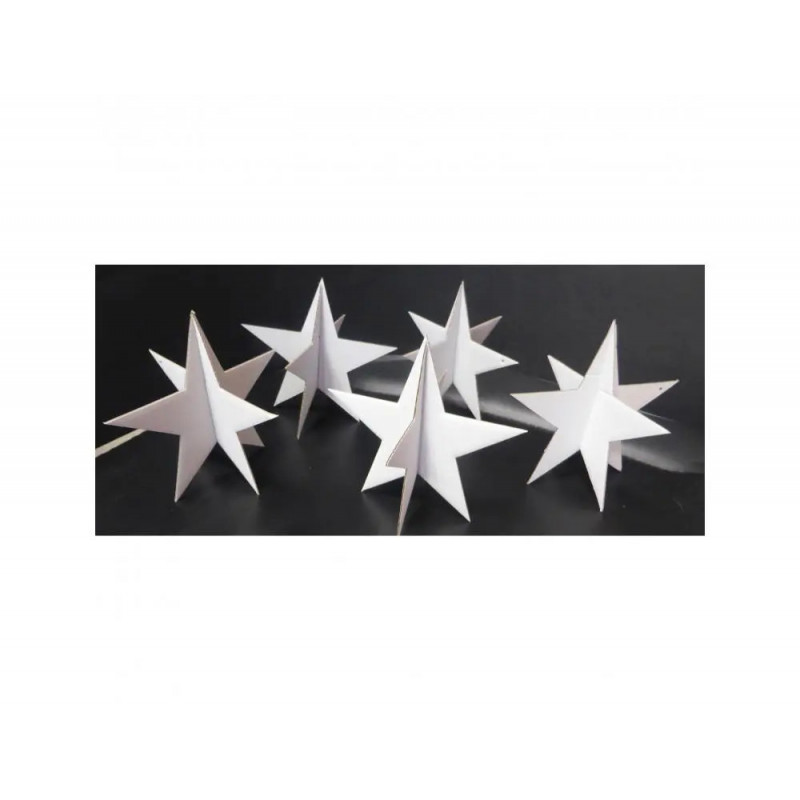 Etoile carton cleopatre a monter 12x12x11.5cm coloris blanc lot de 30