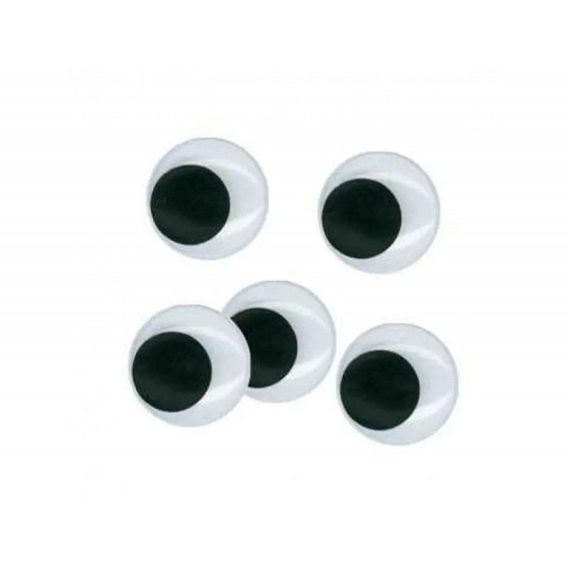 Yeux mobiles graine creative forme ronde coloris noir non adhesifs 9mm 100 pieces