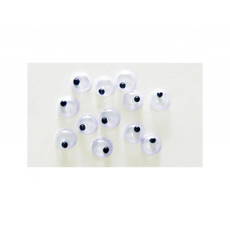 Yeux mobiles graine creative forme ronde coloris noir non adhesifs 5mm 20 pieces