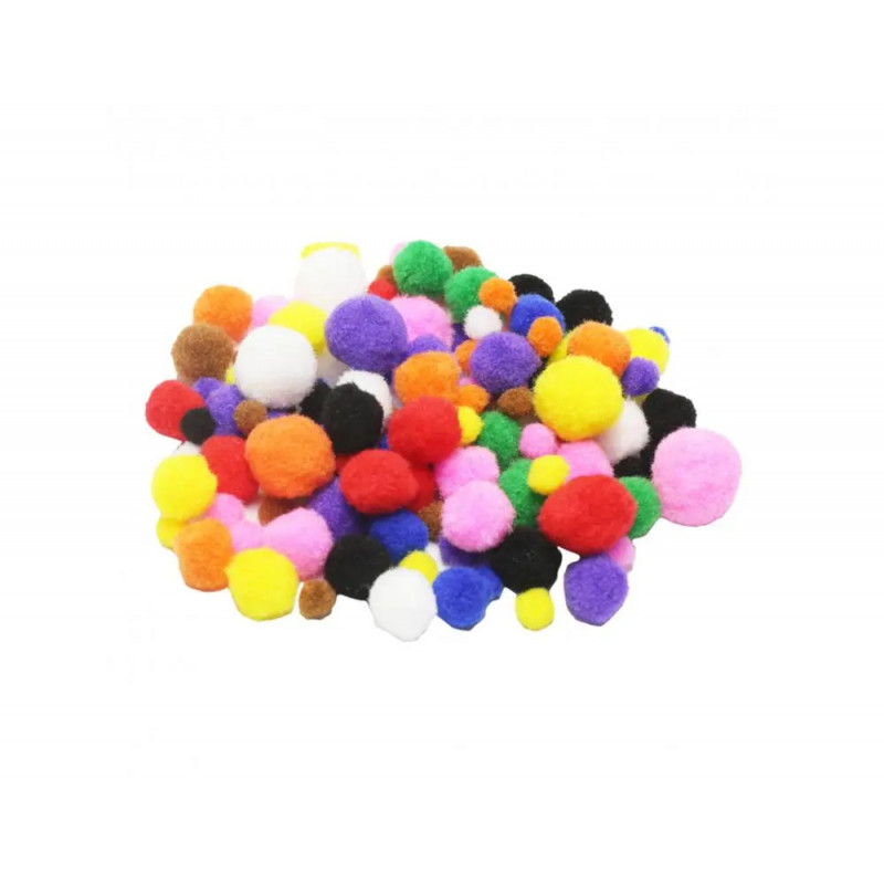 Pompon o color tailles et coloris assortis lot de 300 pieces