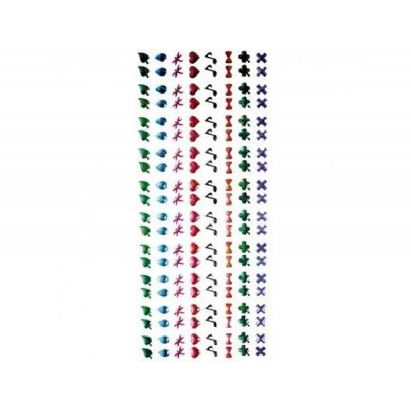 Planche pierres autocollantes graine creative epoxy 160 pieces coloris et motifs assortis