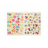 Gommette fantaisie cleopatre fleurs abeilles coccinelles planche a5 720 gommettes pochette de 20 planches