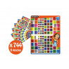 Gommette carree cleopatre metallisee a5 8 coloris assortis 3 tailles assorties 9/14/18mm 744 gommettes