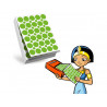 Recharge gommettes geometriques cleopatre 60f 1800 gommettes 18mm coloris vert + 1200 gommettes rondes
