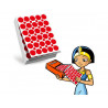 Recharge gommettes geometriques cleopatre 60f 1800 gommettes 18mm coloris rouge + 1200 gommettes rondes