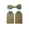 Lot etiquettes kraft graine creative 4x8 cm avec ficelle de jute 20 unites