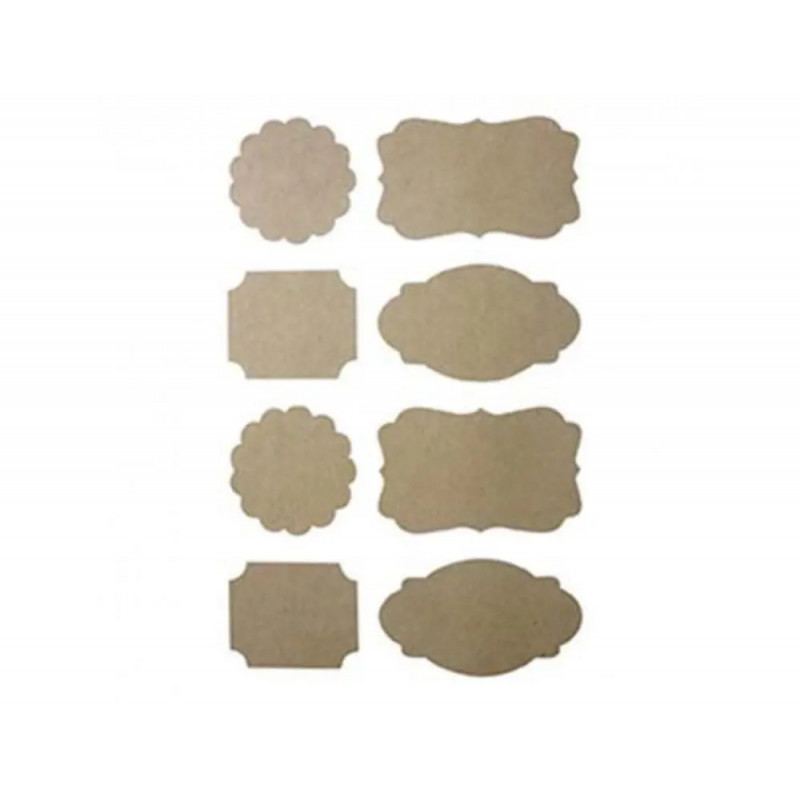 Lot stickers kraft graine creative 30mm 32 unites formes assorties