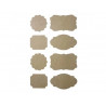 Lot stickers kraft graine creative 30mm 32 unites formes assorties