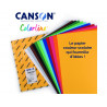 Papier dessin colorline canson 1 face grainee 1 face lisse 50x65 cm 150g coloris assortis 25 feuilles