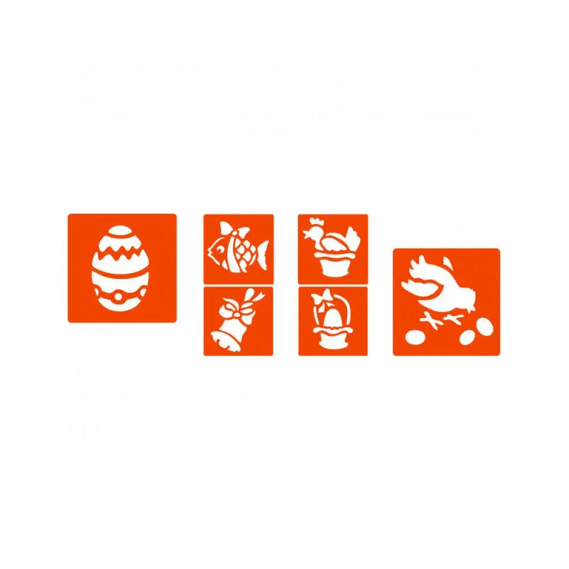 Pochoirs graine creative a dessiner paques plastiques lavables 6 unites assortis