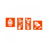 Pochoirs graine creative a dessiner paques plastiques lavables 6 unites assortis