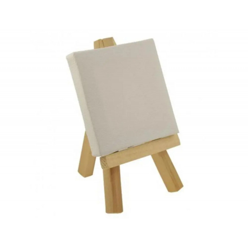 Mini chevalet bois avec toile 12x7 cm chassis 7x7 cm