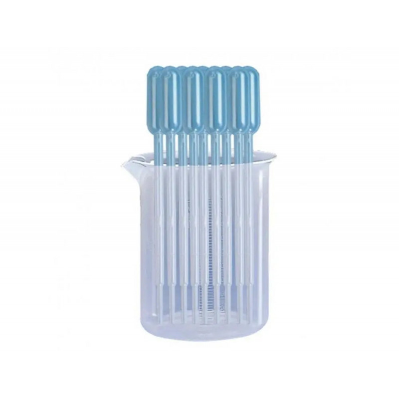 Lot de pipettes cleopatre goutte a goutte avec becher gradue gratuit 10 pipettes et 1 becher