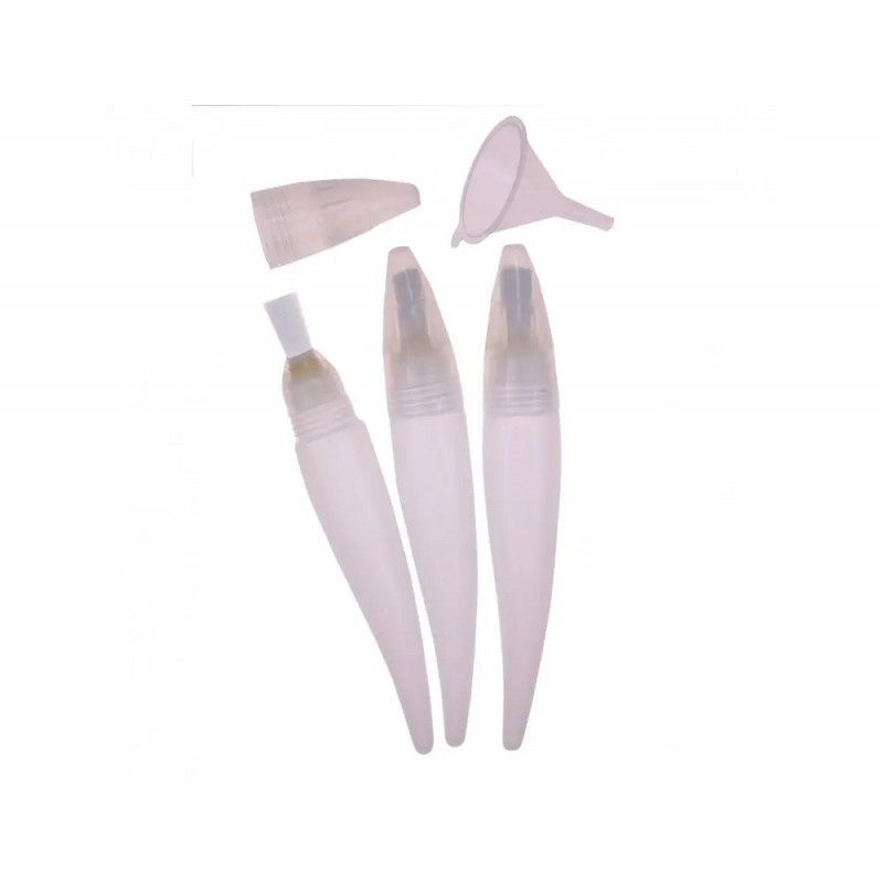 Lot de pinceaux a reservoir avec entonnoir ideal pour gouaches liquides 3 unites