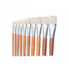 Brosse plate o'color poils en soie de porc n 22 ideal peinture acrylique virole aluminium et manche bois lot