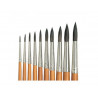 Pinceau o'color poils poney n 22 ideal gouache et aquarelle virole aluminium manche boislaque lot 10 unites