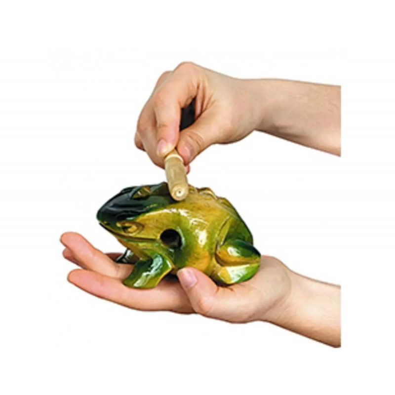 Grenouille guiro fuzeau instrument en bois imitation coassement 10cm