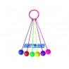 Balles cheville firts loisirs balles de chevilles ronds de 16 cm corde pvc 50 cm lot de 6 coloris assortis