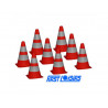 Delimitation first loisirs balises bicolores resistantes et a bases carrees 23 cm lot de 8