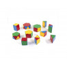 Connexion miniland polyedres en 3 dimensions emboitables coloris et 7 formes assortis le seau de 84 pieces